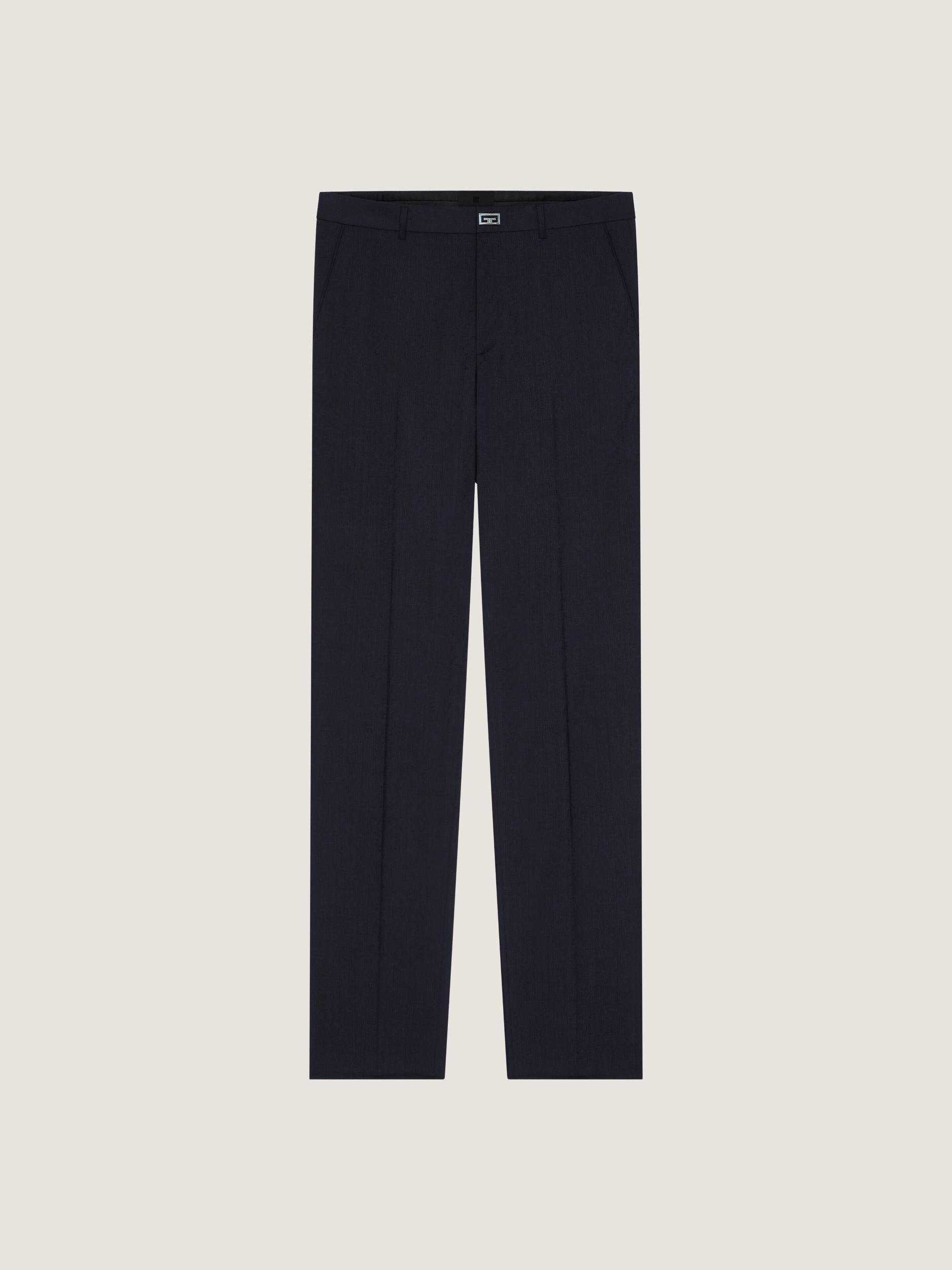 Slim fit tailored pants in wool with 2G clip Product Image