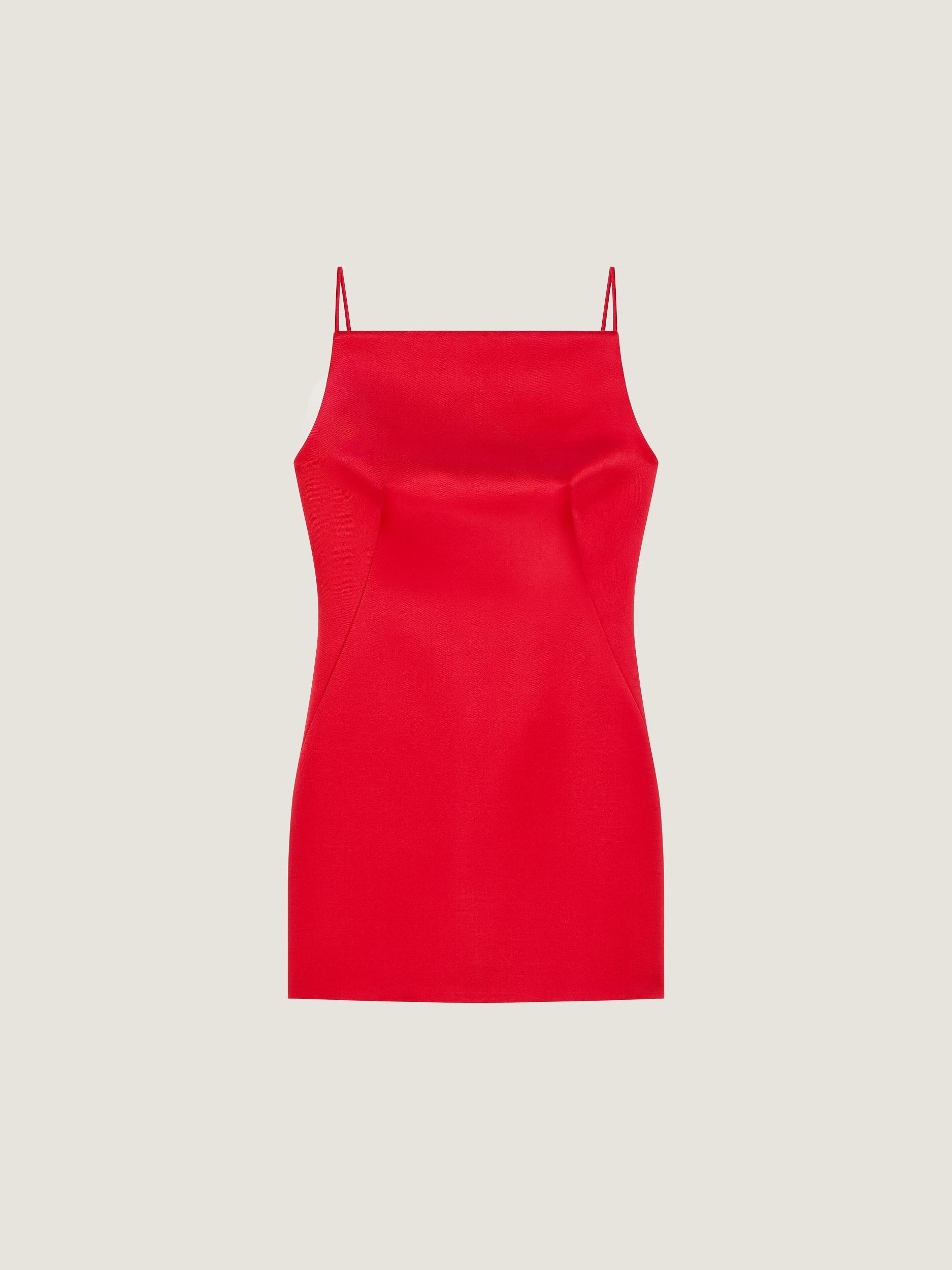 Sliced mini dress in satin Product Image