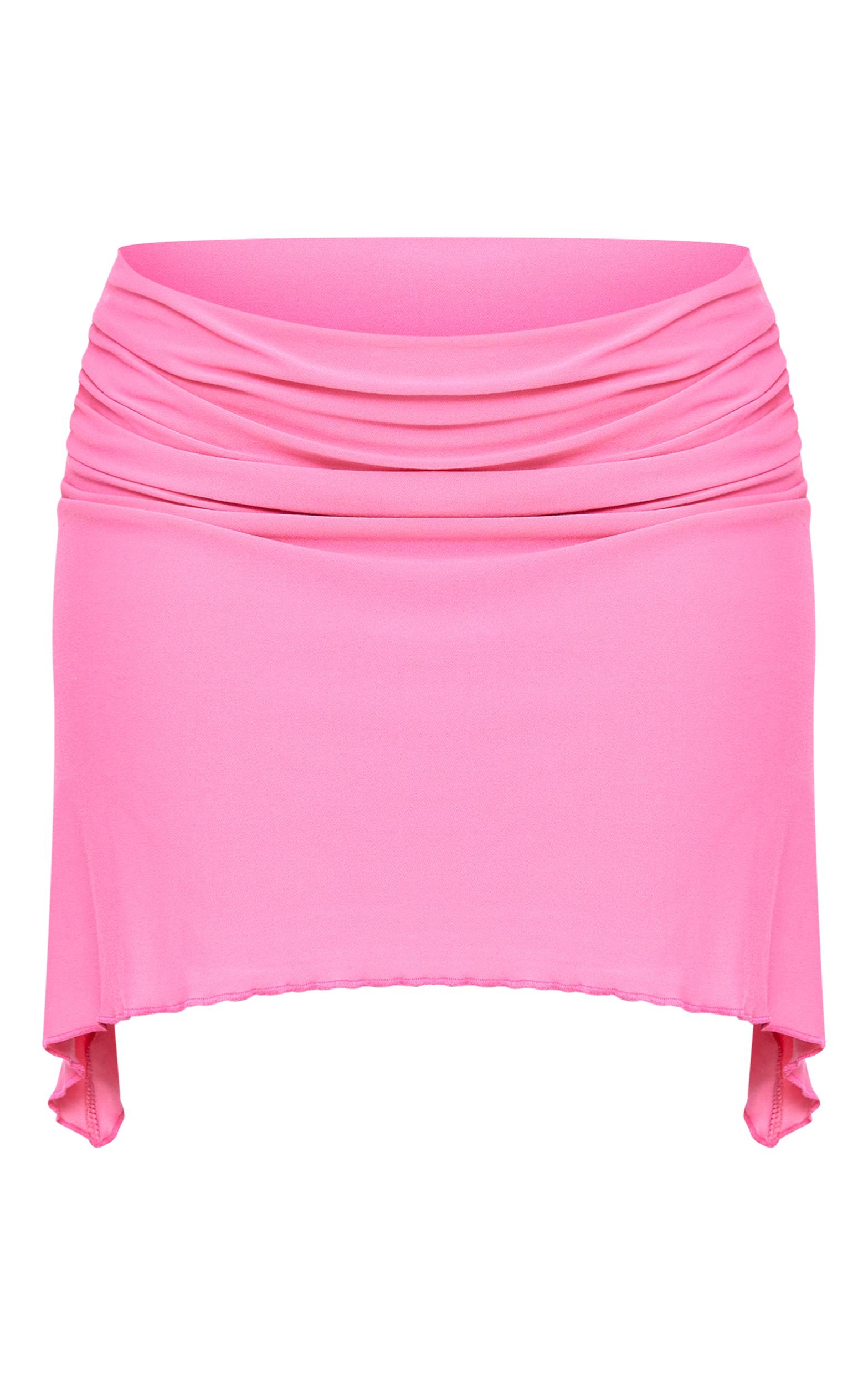 Pink Soft Touch Handkerchief Hem Mini Skirt Product Image