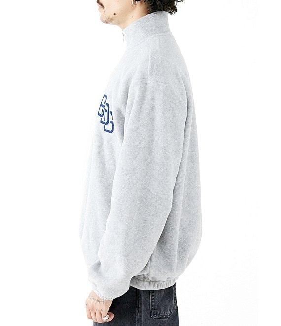 BDG Urban Outfitters Badge Fleece Long Sleeve Quarter Zip Pullover Product Image