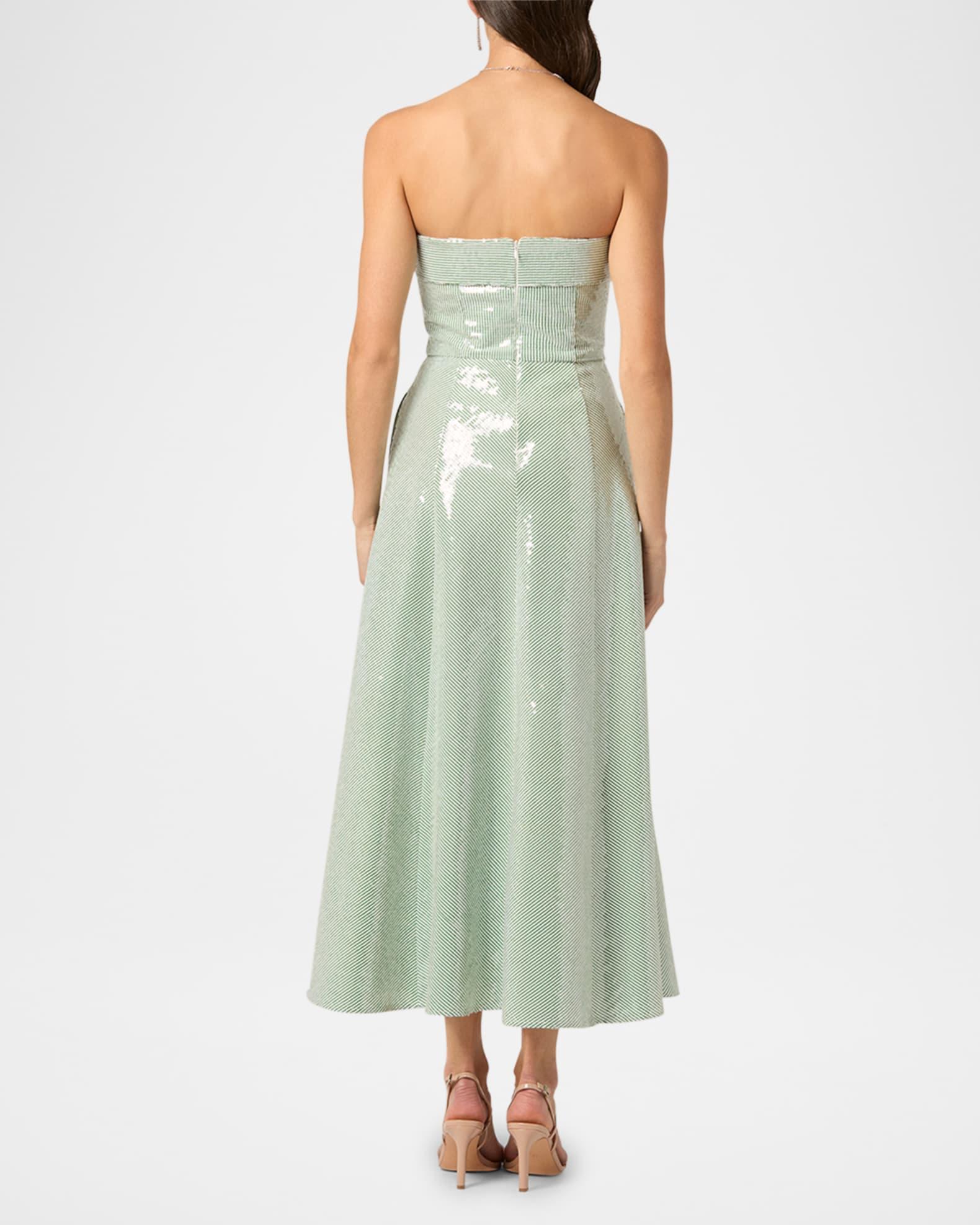 Kirara Strapless Striped Sequin Midi Dress Product Image