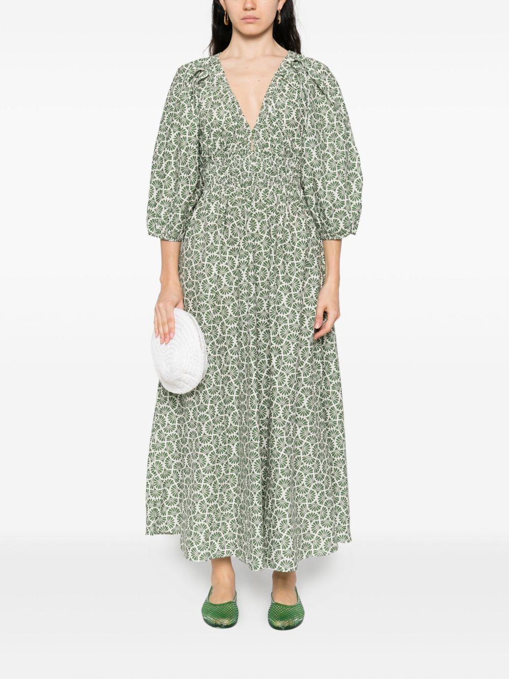 smocked floral-print dress Product Image