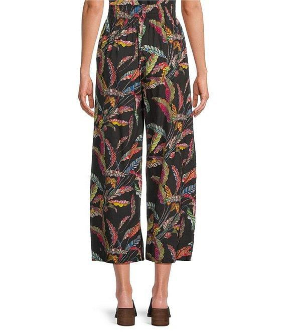 APNY Printed Cropped Wide Leg Pants Product Image