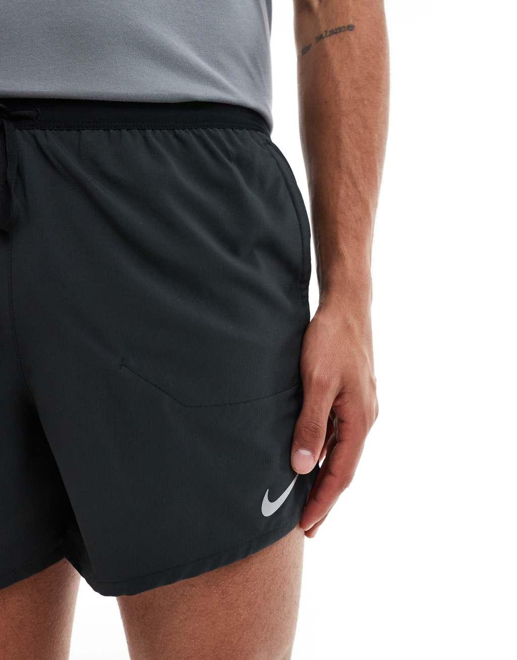 Nike Running Stride 5 inch shorts in black  Product Image