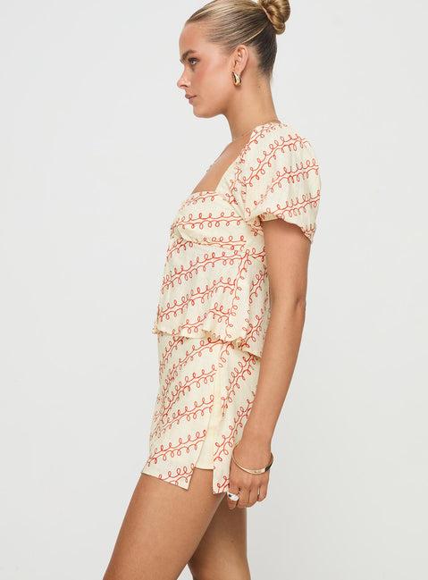 Adios Linen Blend Skort Multi Product Image