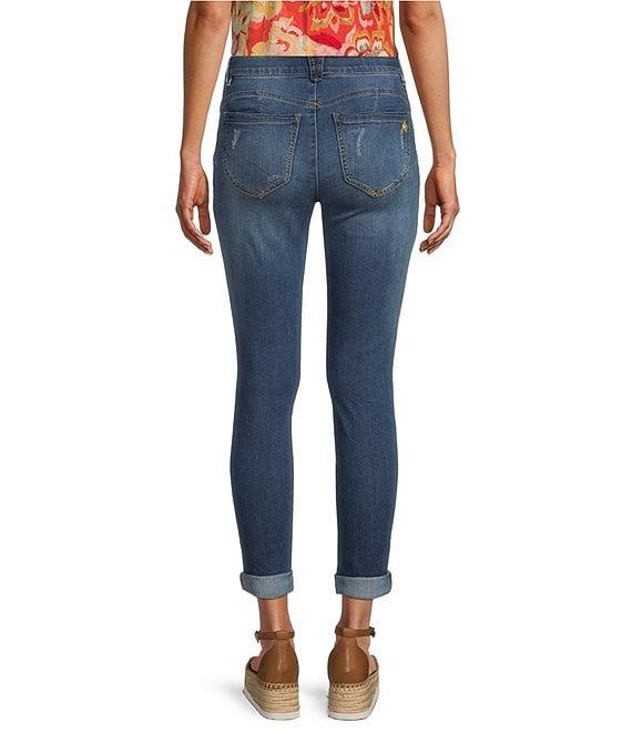 Democracy #double;Ab#double;solution® Stretch Slim Straight-Leg Ankle Cuffed Skimmer Jeans Product Image