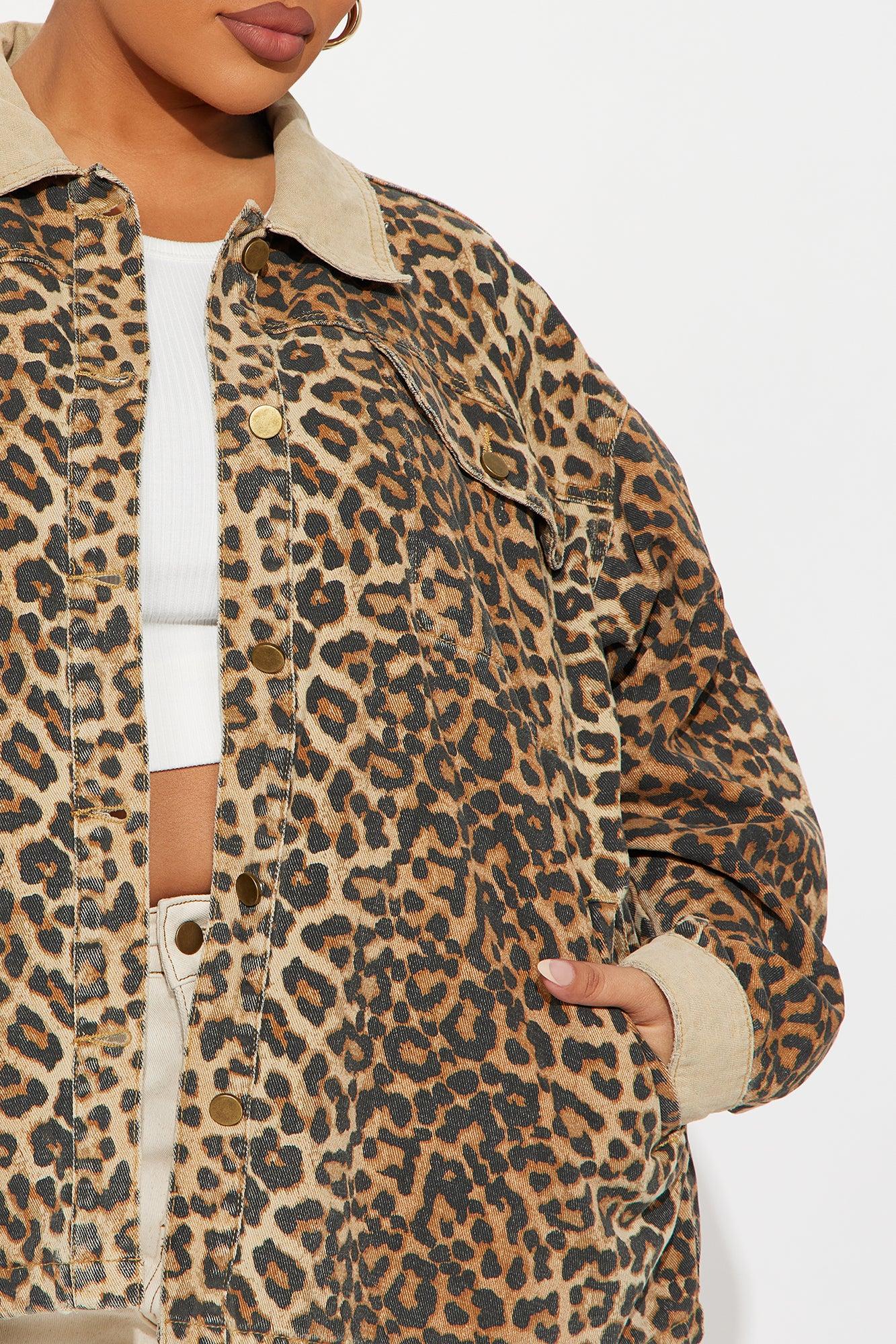 Denise Oversized Leopard Barn Jacket - Brown/combo Female Product Image