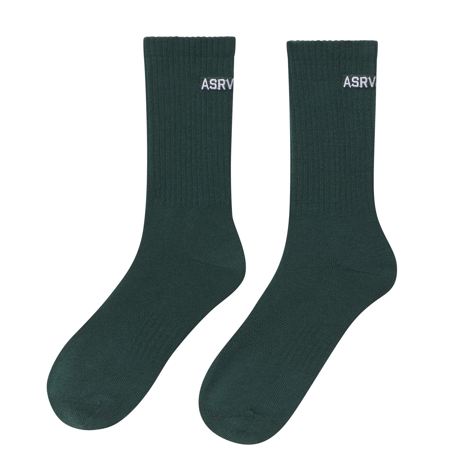 Essential Crew Socks (3 Pair) - Forest Green "ASRV" Product Image