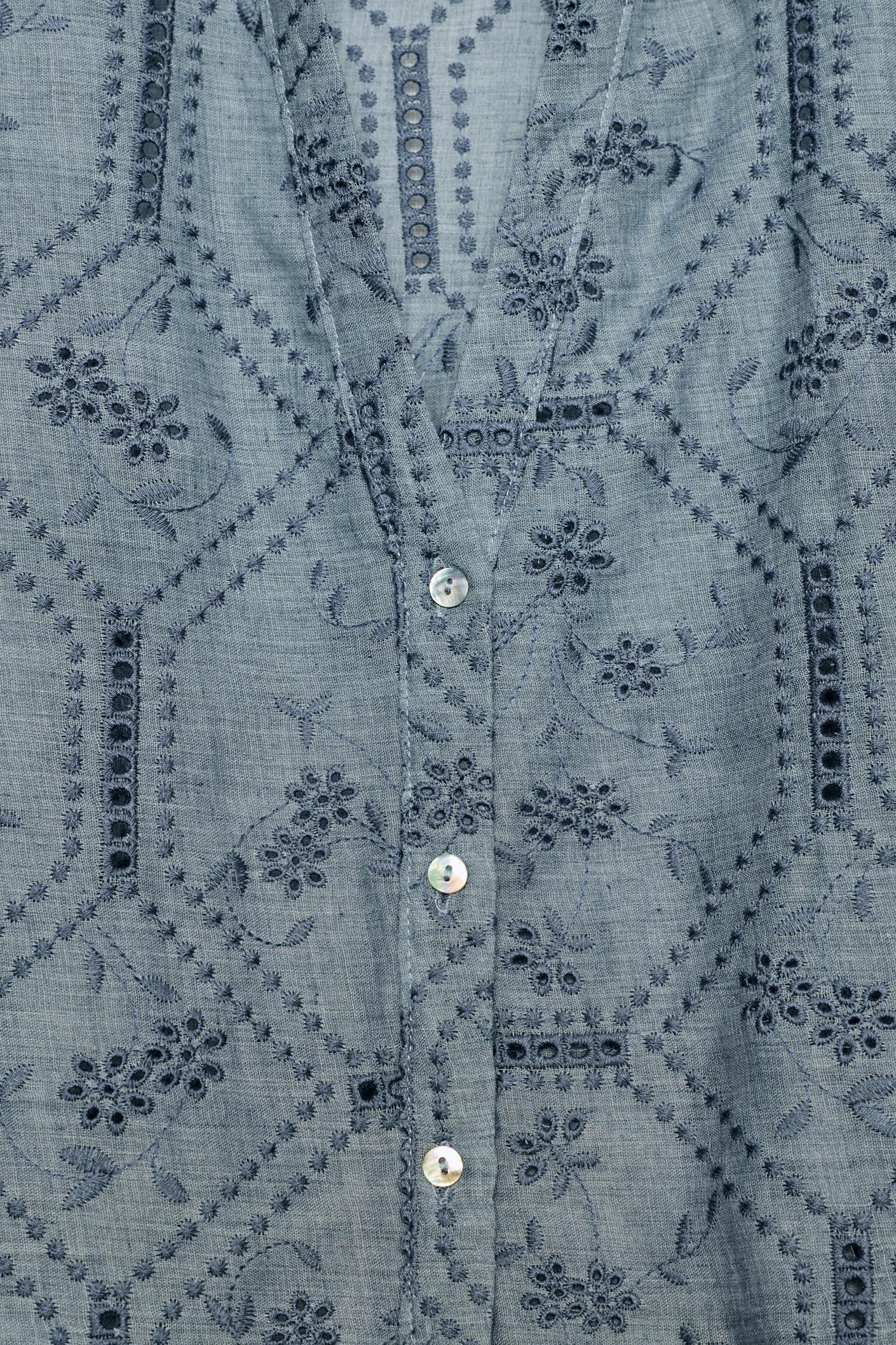 EMBROIDERED EYELET SHIRT Product Image