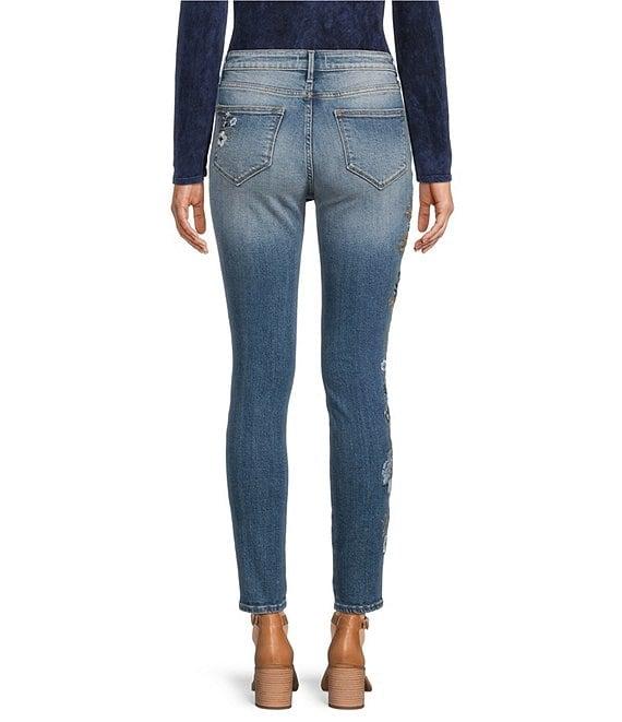 Driftwood X Bluebell Fleur Jackie Floral Embroidered High Rise Skinny Jeans Product Image