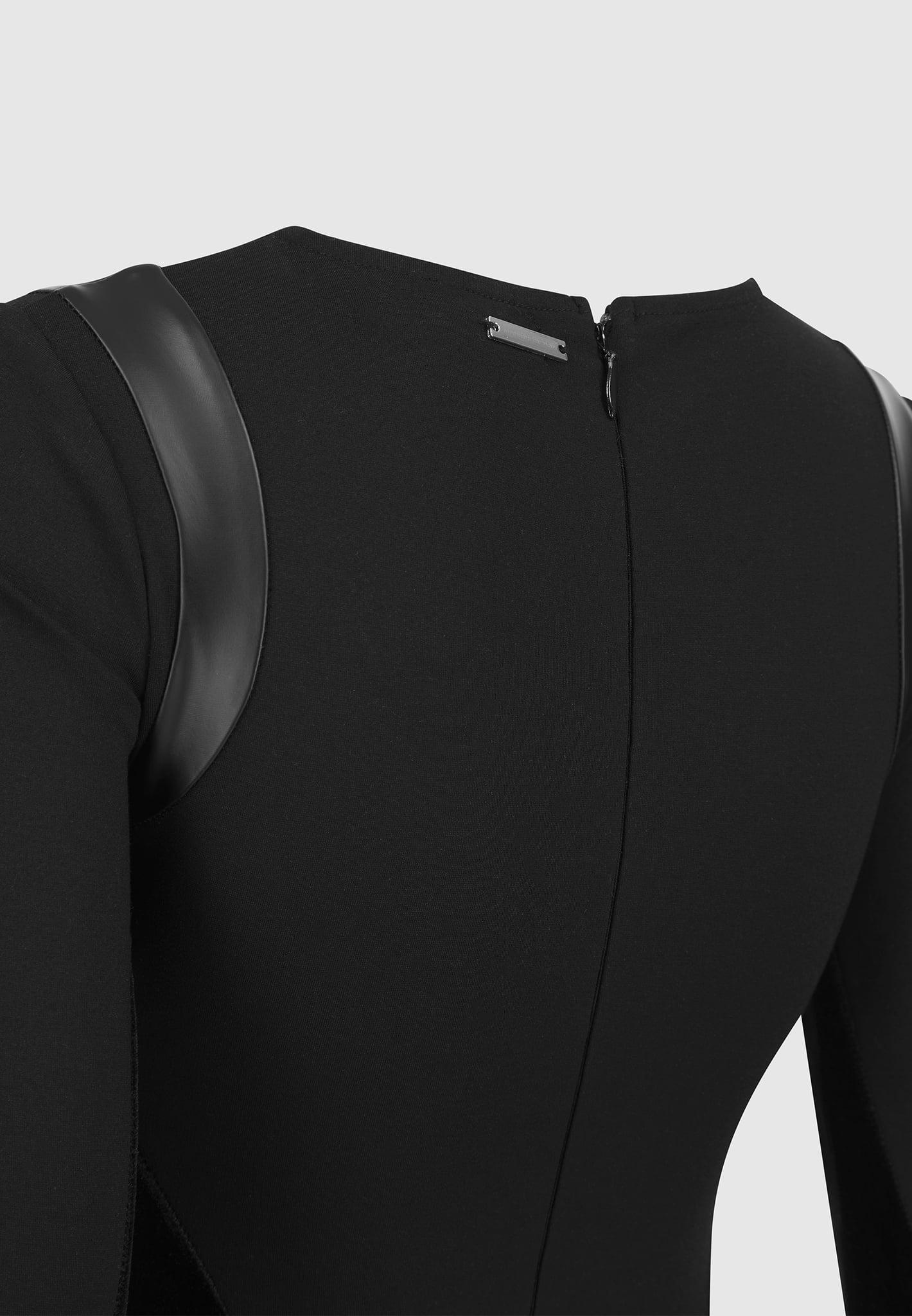 Leather & Bandage Contour Jumpsuit - Black Female Product Image