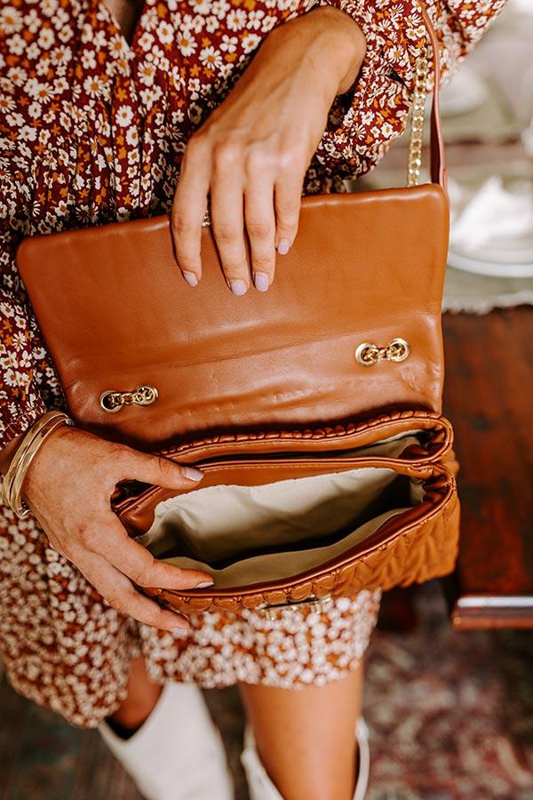 Fifth Avenue Stroll Faux Leather Purse in Camel Product Image