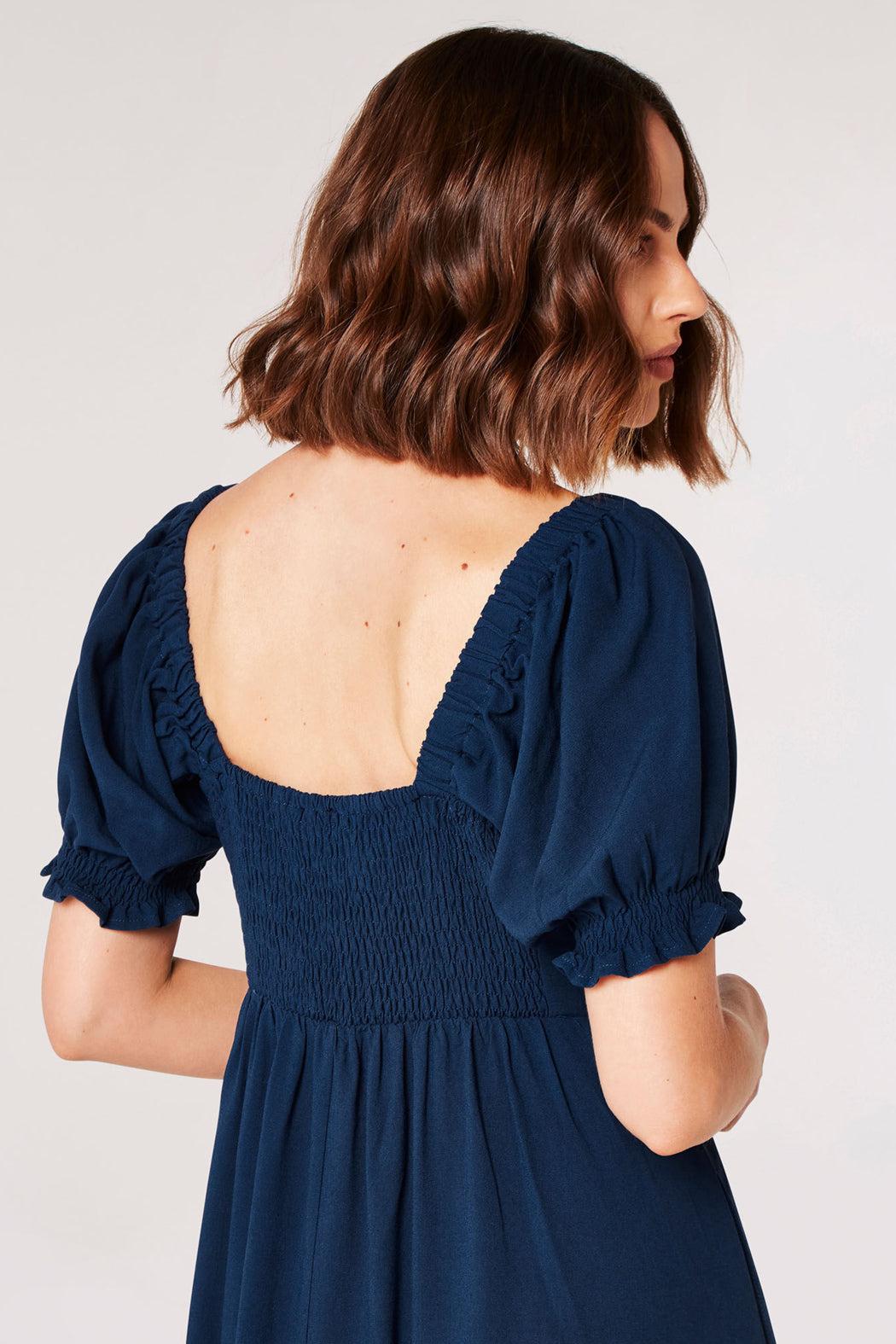 Tie Detail Milkmaid Midi Dress Product Image