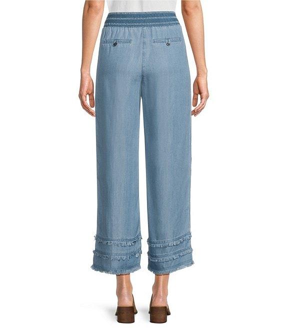 John Mark Frayed Pull-On Wide Leg Pants Product Image