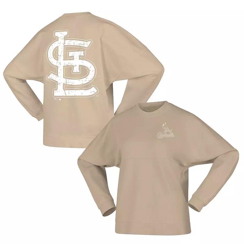 Women's Fanatics Branded Tan St. Louis Cardinals Branded Fleece Pullover Sweatshirt, Size: XL, Team Product Image