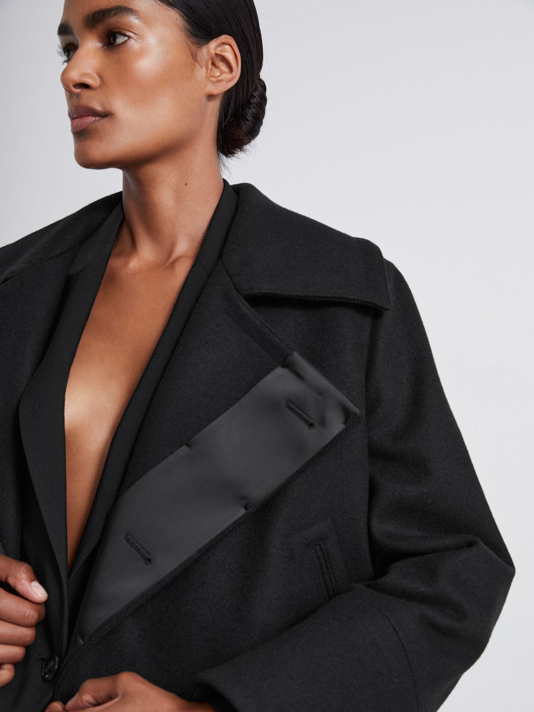 Atelier Felted Trapeze Coat in Black Product Image