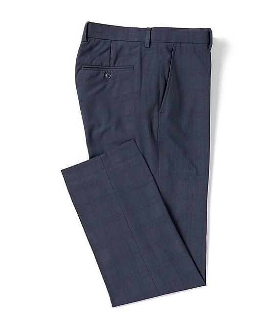 Perry Ellis Premium Tailored Flat Front Glen Plaid Pattern Dress Pants Product Image
