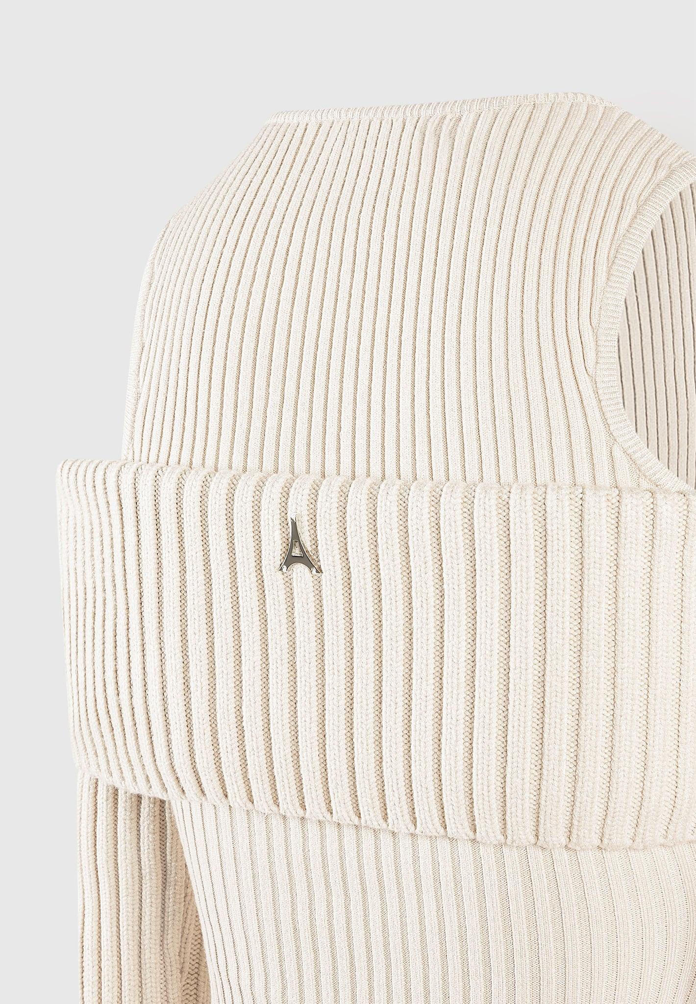 Overlay Knitted Midaxi Dress - Beige Female Product Image