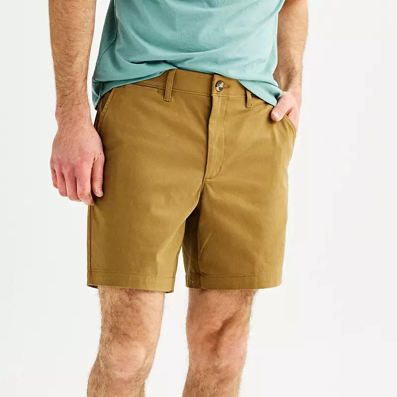 Men's Sonoma Goods For Life® 7" Flexwear Flat Front Shorts, Size: 42 7 IN, Dark Green Product Image