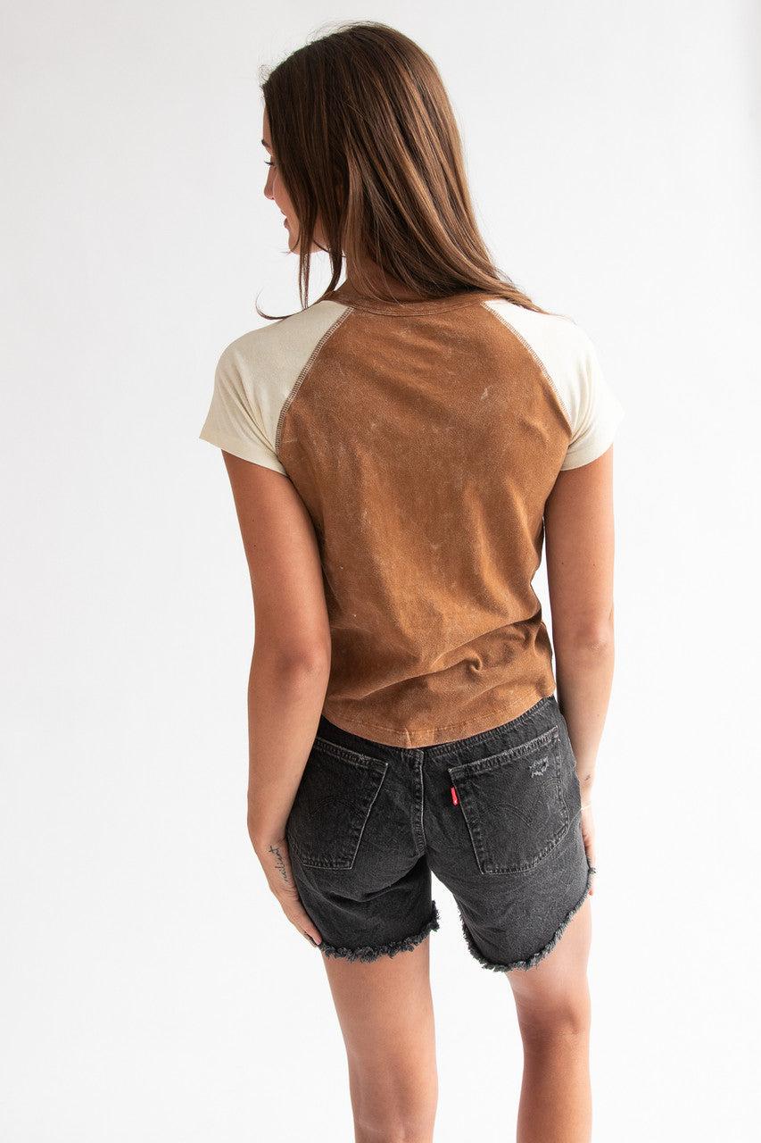 Mineral Wash Raglan Star Patch Tee Product Image