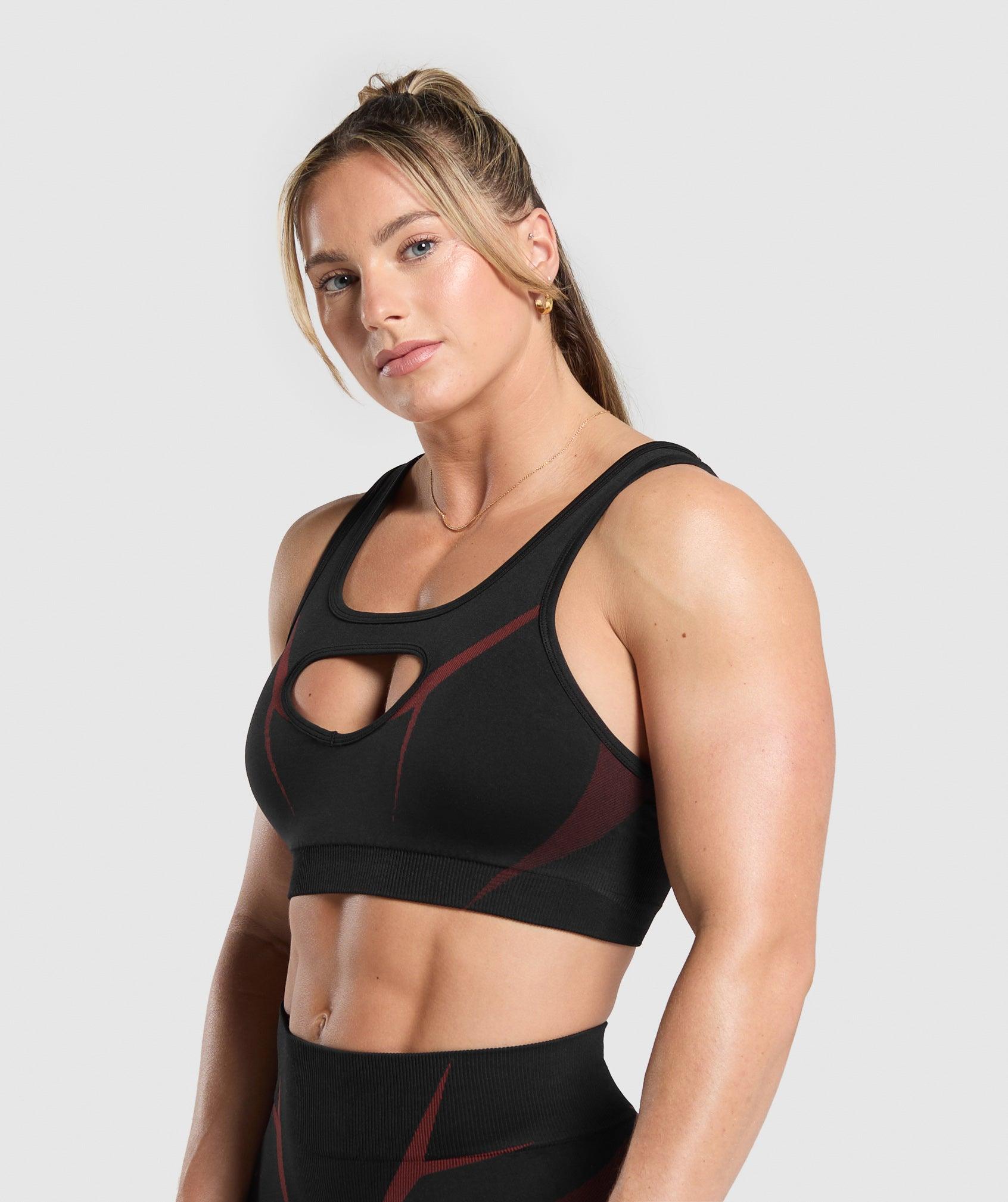 Gymshark Apex Lift Sports Bra - Black/Reps Red Female Product Image