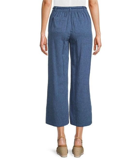 NIC + ZOE Rumba Linen Blend Rope Belt Wide Leg Ankle Pants Product Image