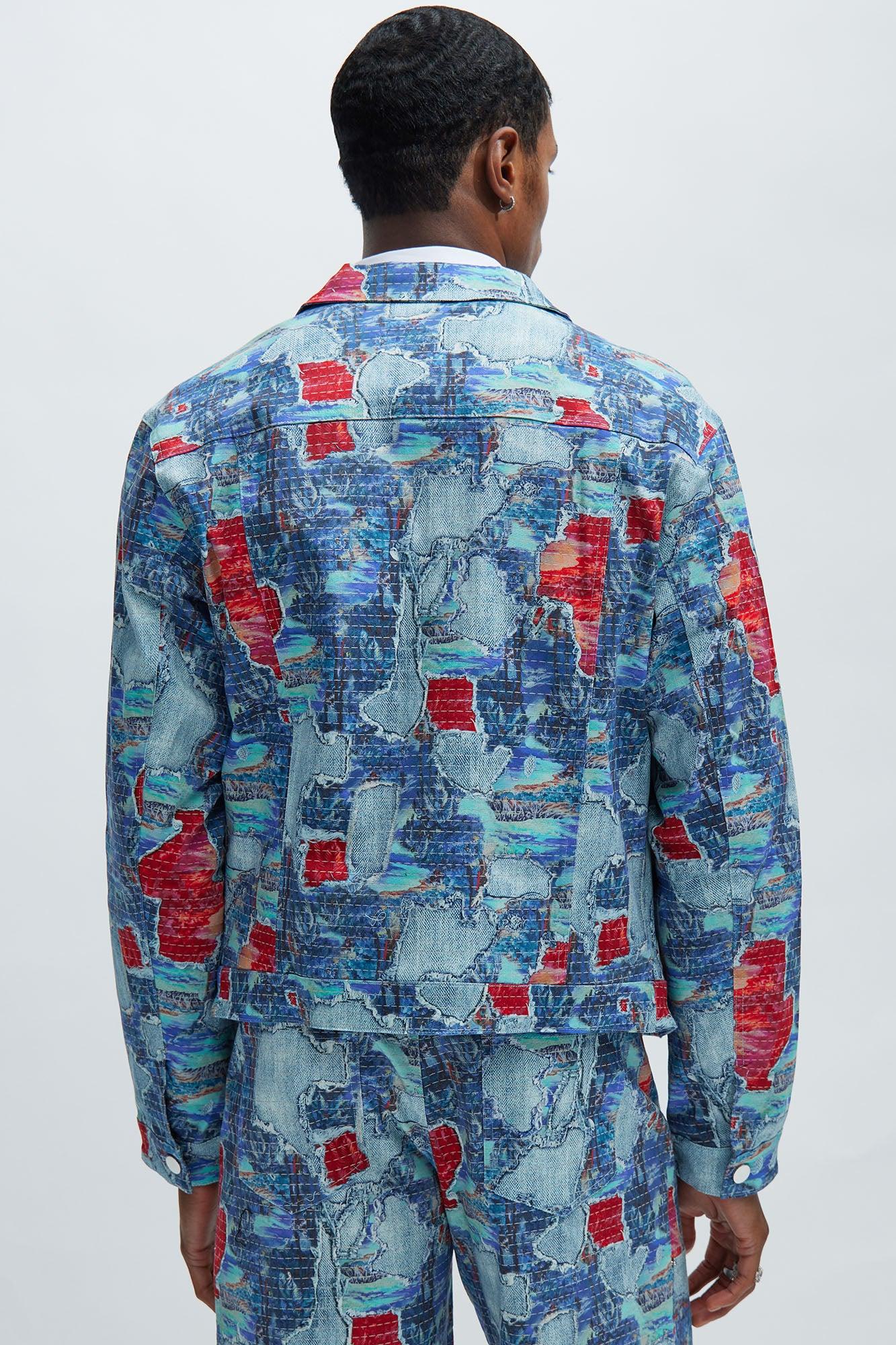 Maui Gardens Trucker Jacket - Blue/combo Product Image