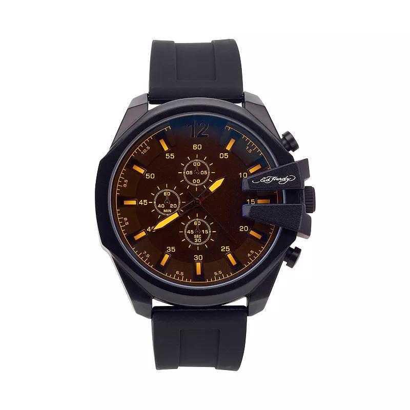 Ed Hardy Mens Matte Black Silicone Strap Watch Product Image