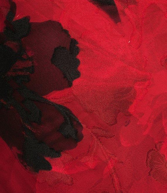 I.N. San Francisco Floral Print Cowl Neck Spaghetti Strap Cold Shoulder Midi Side Slit Dress Product Image