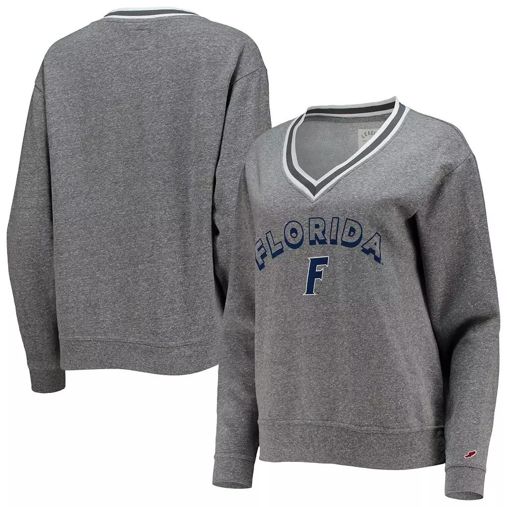 Women's League Collegiate Wear Heathered Gray Florida Gators Victory Springs Tri-Blend V-Neck Pullover Sweatshirt,  Product Image