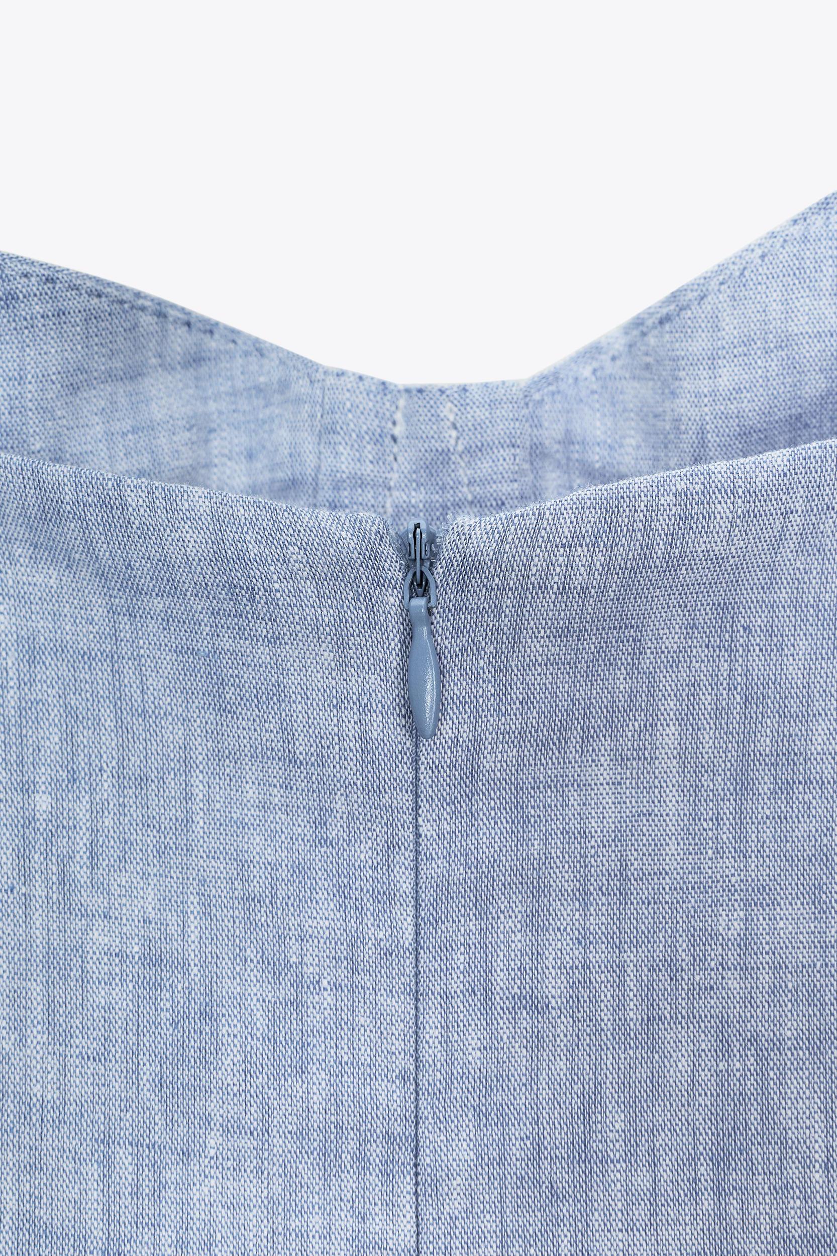 LINEN MIDI CORSET DRESS Product Image