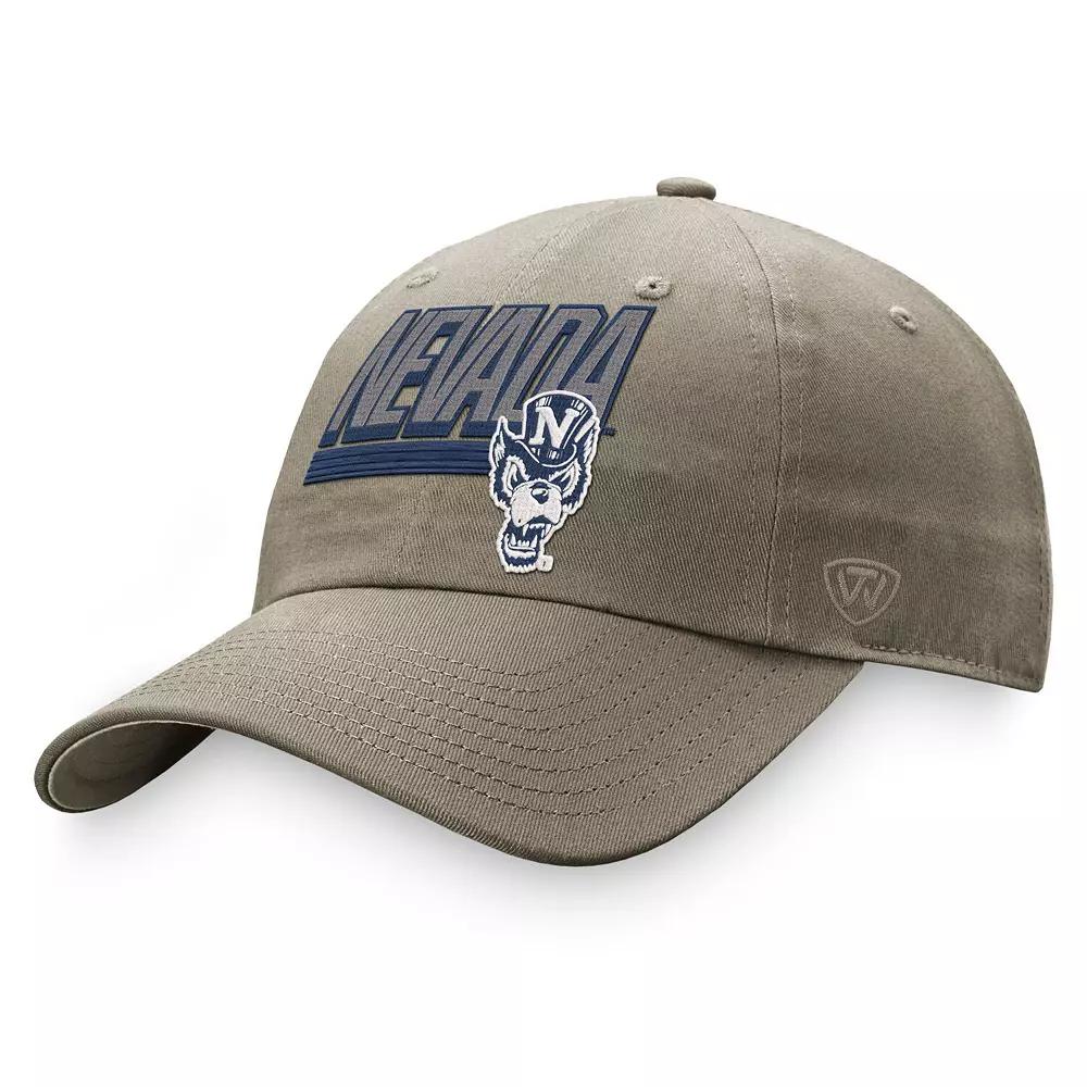 Men's Top of the World Khaki Nevada Wolf Pack Slice Adjustable Hat, Nev Beig K Product Image
