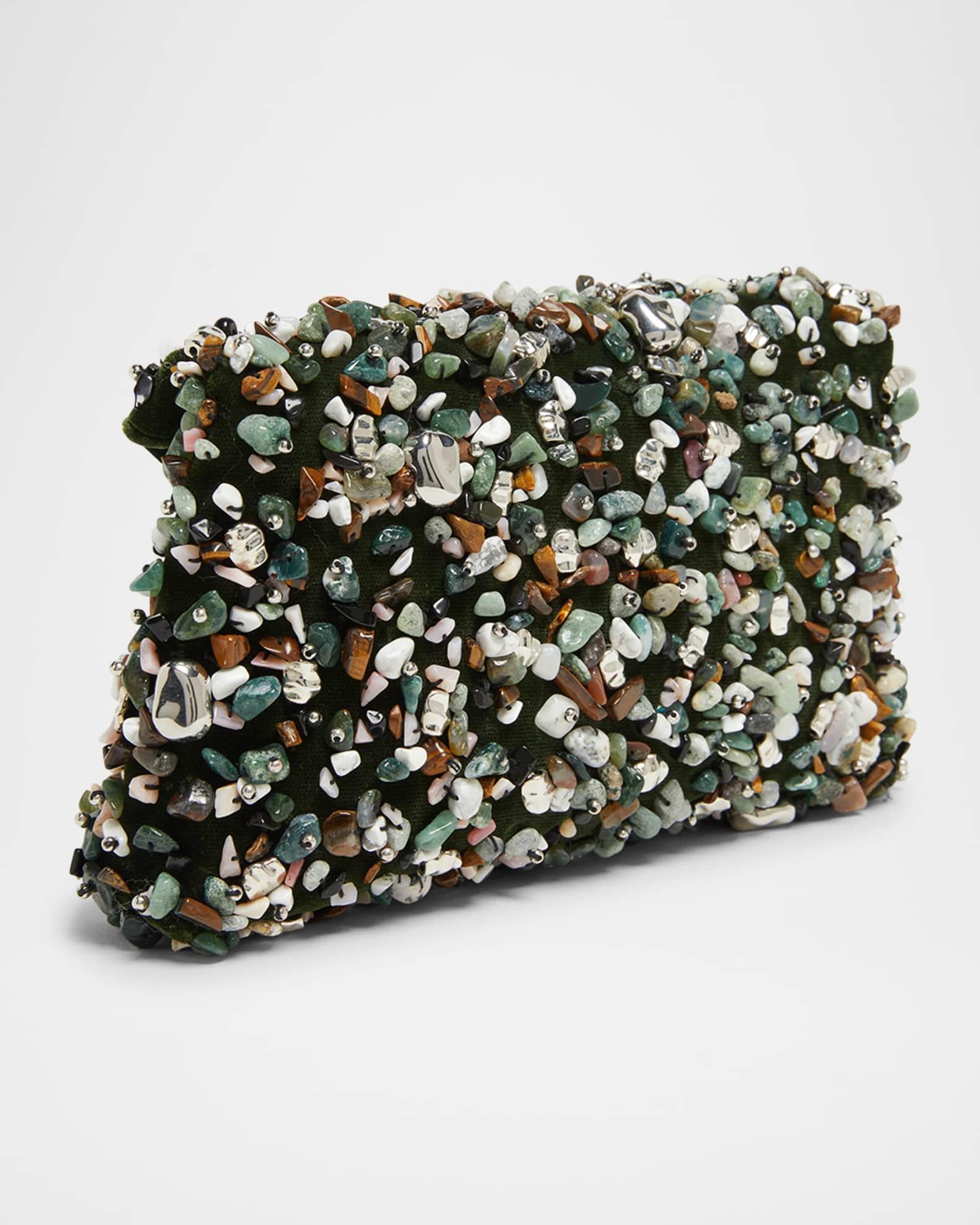 Stone-Embellished Envelope Clutch Bag Product Image