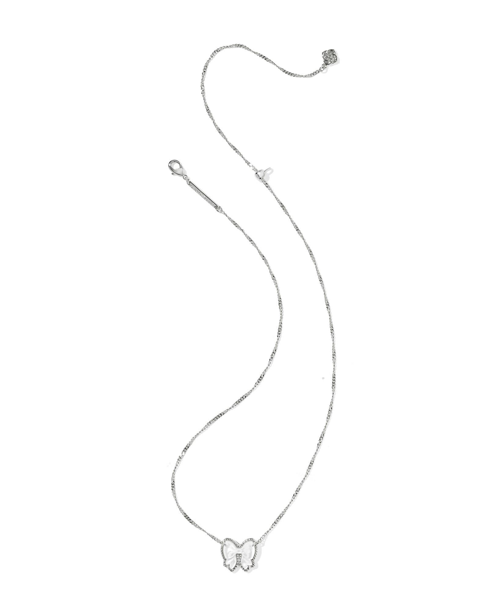 Haley Bow Silver Short Pendant Necklace Product Image