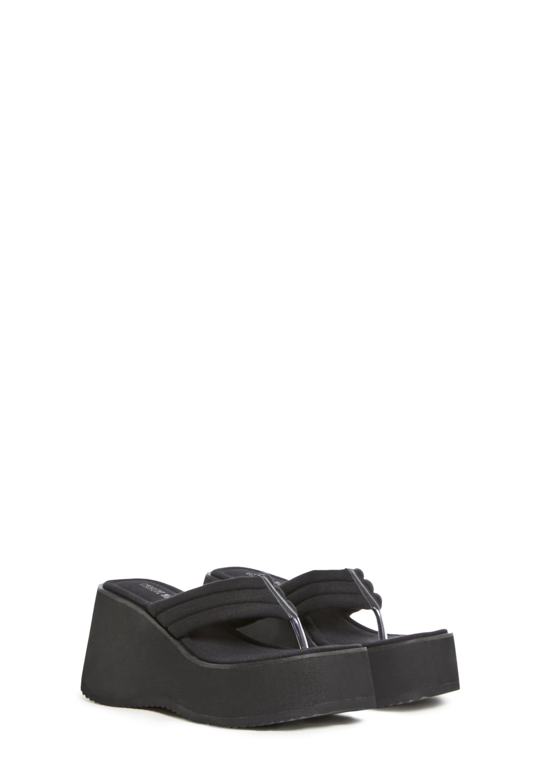 Summer Platform Flip FLops Current Mood - Black Product Image