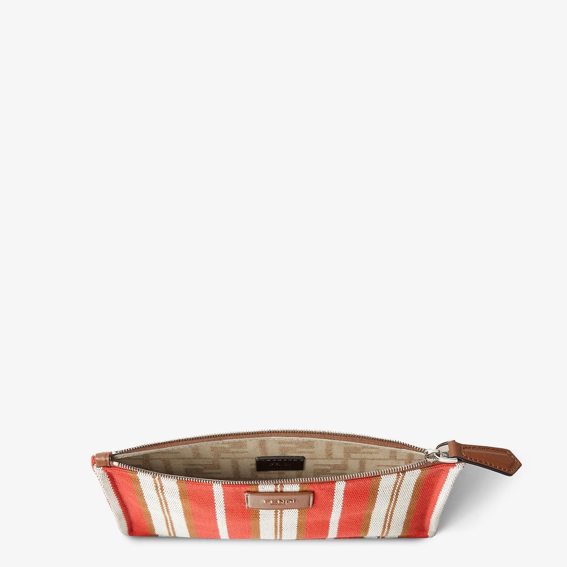 Signature Flat PouchMulticolor striped canvas pouch Product Image
