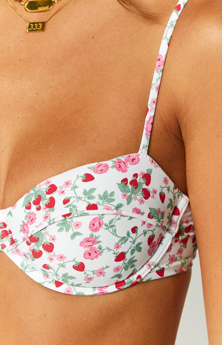 9.0 SWIM Bianca Strawberry Floral Bikini Top Product Image