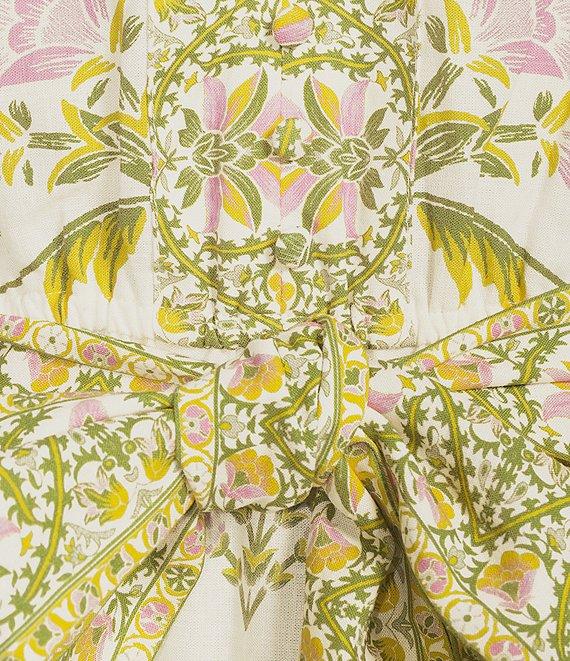 A Loves A Floral Printed Long Sleeve V-Neck Self Tie Maxi Dress Product Image