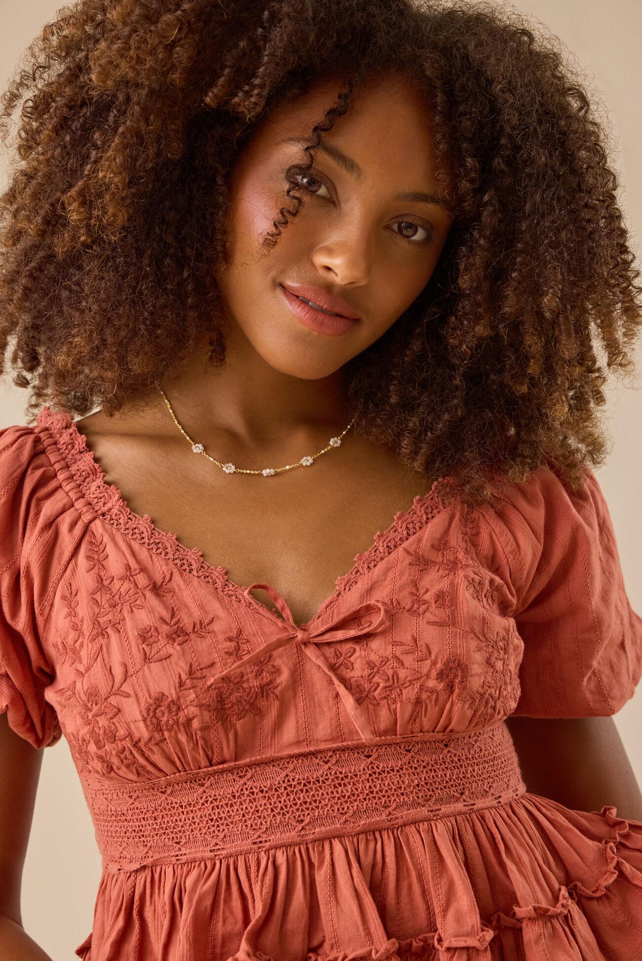 Addison Embroidered Babydoll Top Product Image