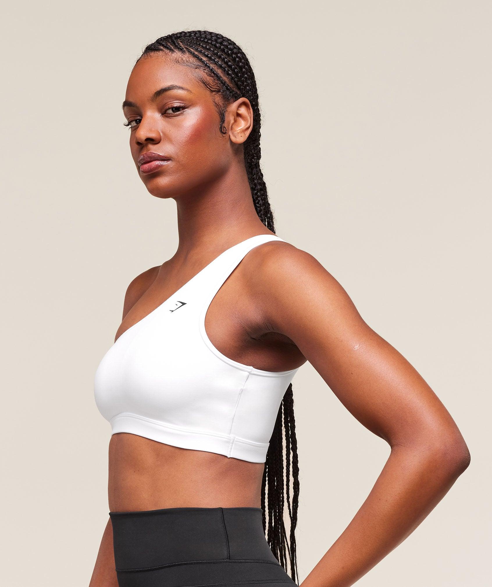 Gymshark Asymmetric Sports Bra - White Female Product Image