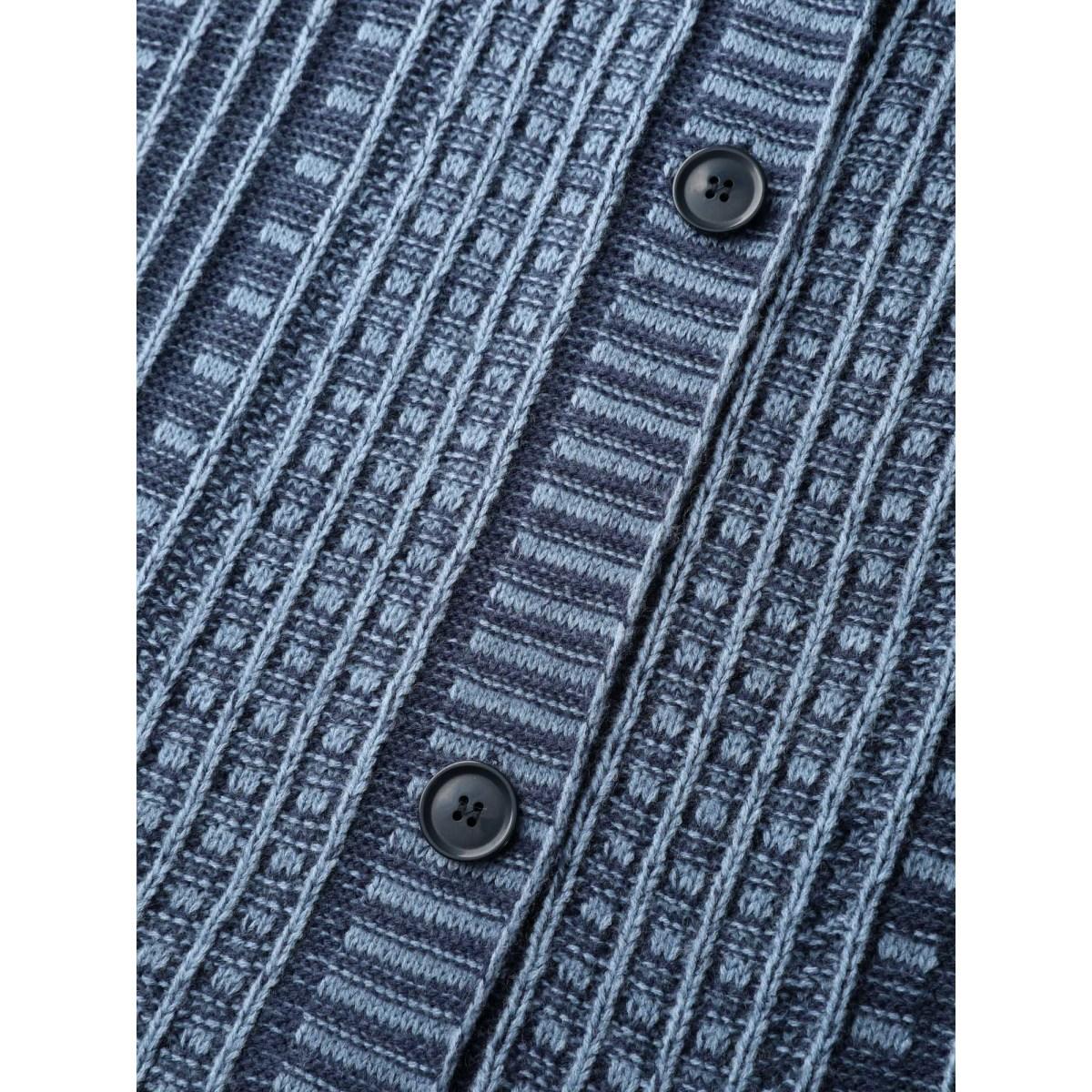 Plus Size Hooded Textured Pockets Drop Shoulder Knit Cardigan Mediumblue Women Leisure Loose Long Sleeve Casual Cardigans BloomChic 22-24/3X Product Image