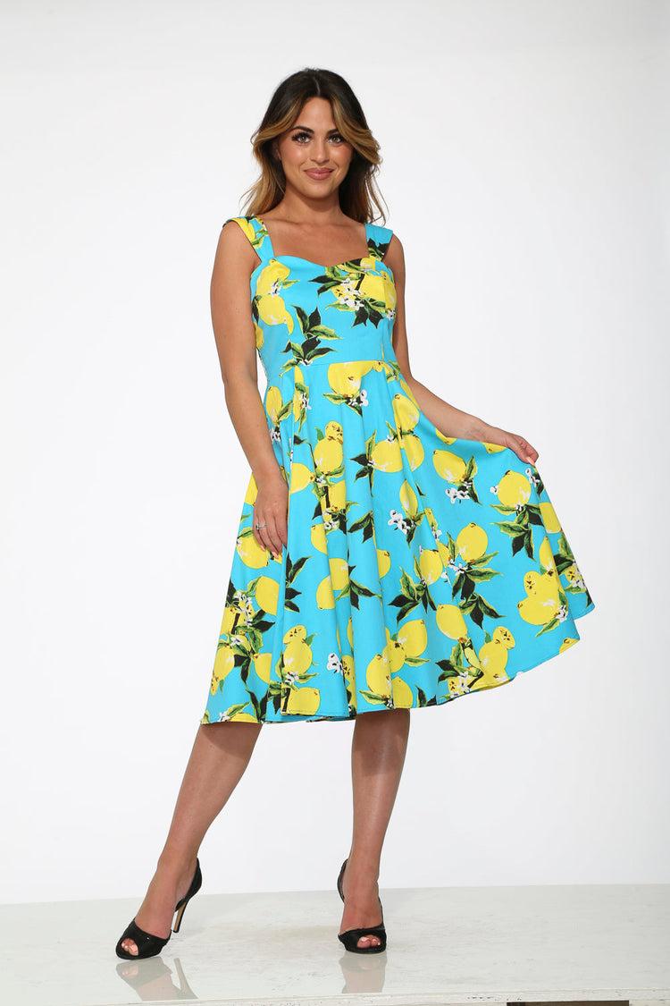 Lemon Print Swing Dress Product Image