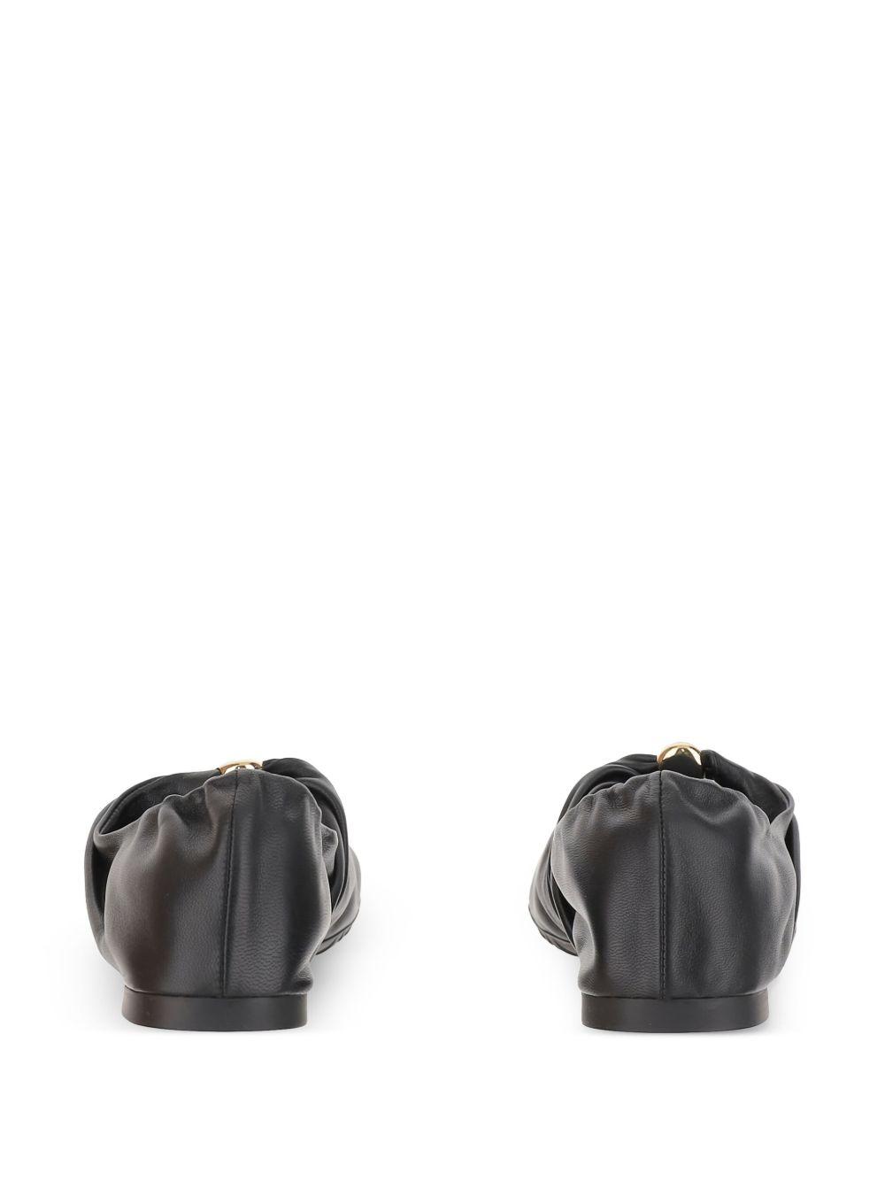 gathered leather ballet flats Product Image