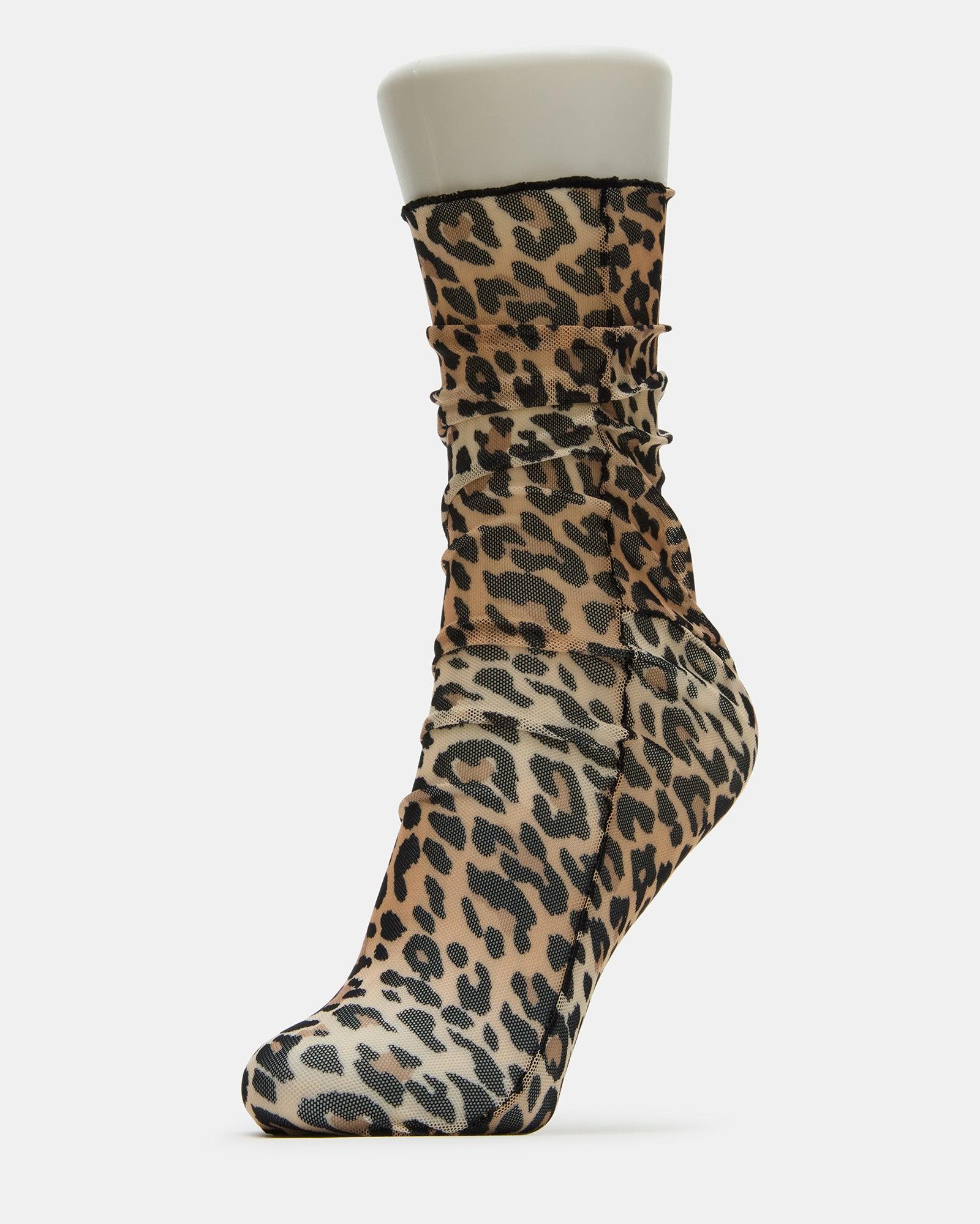 LEOPARD MESH SOCKS NATURAL Female Product Image