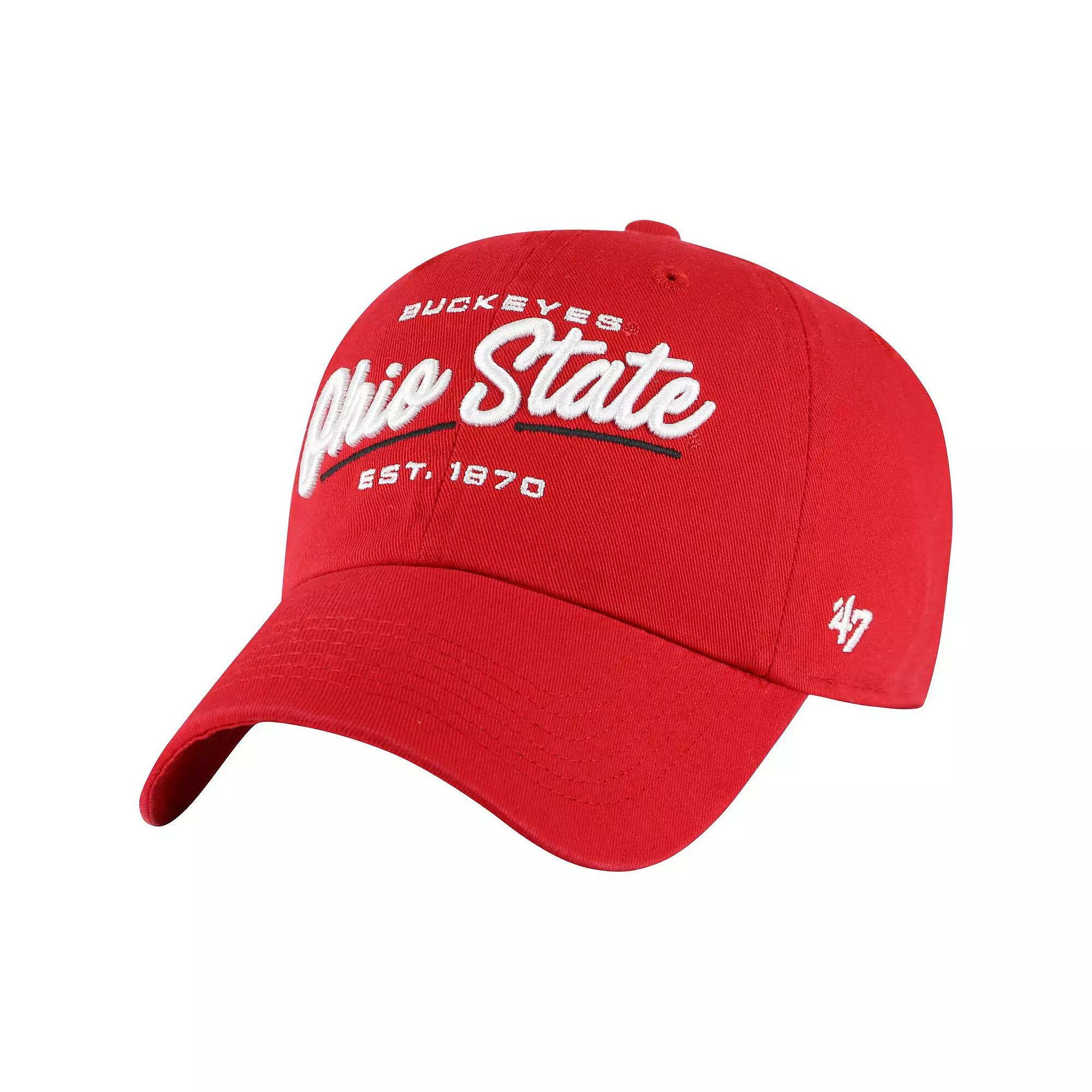 Women's '47 Scarlet Ohio State Buckeyes Sidney Clean Up Adjustable Hat, Red Product Image