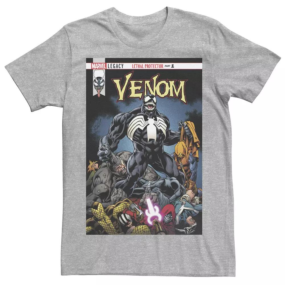 Men's Marvel Venom Lethal Pileup Comic Cover Tee, Size: Small, Athletic Grey Product Image