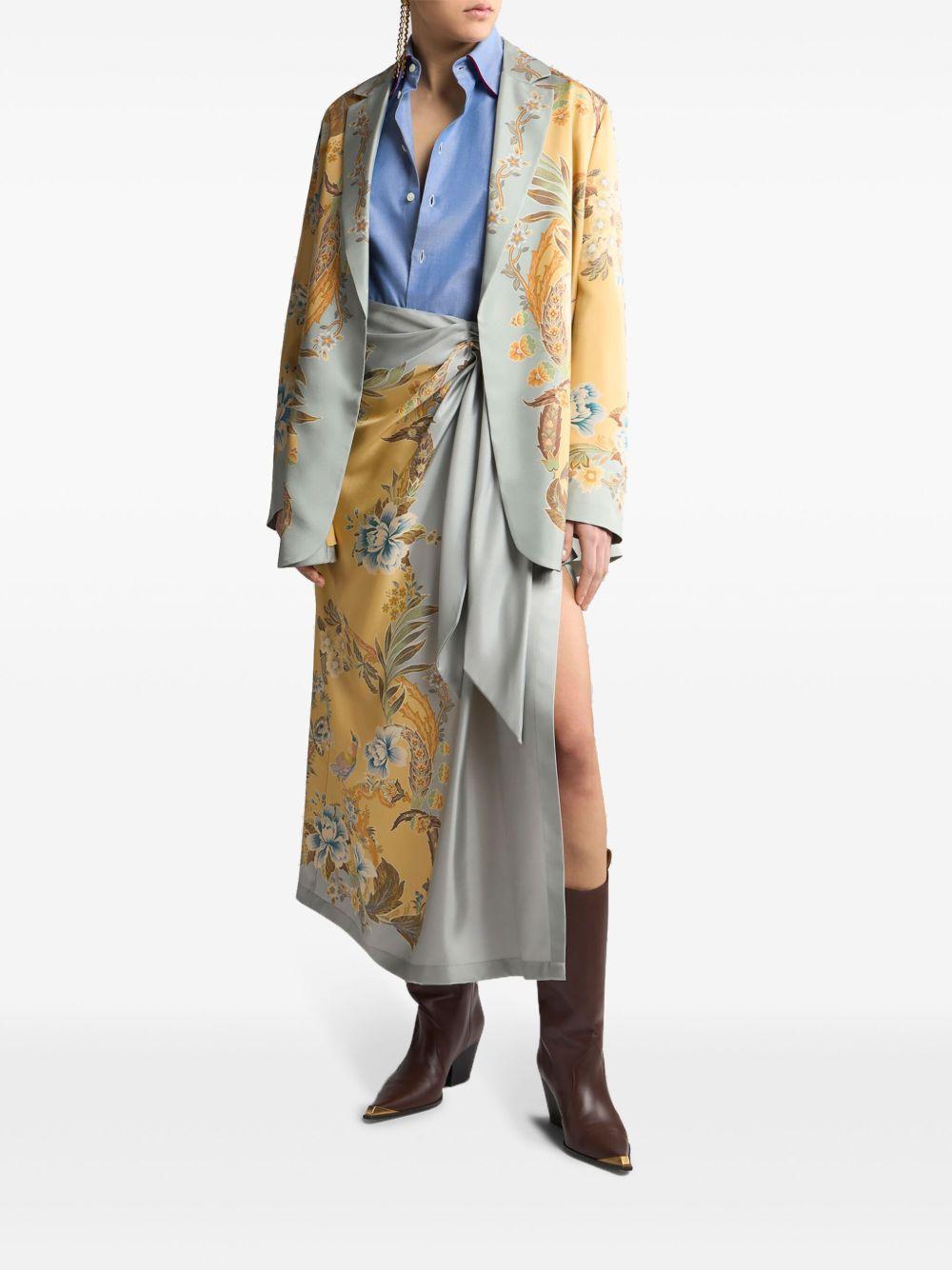 floral-print silk jacket Product Image
