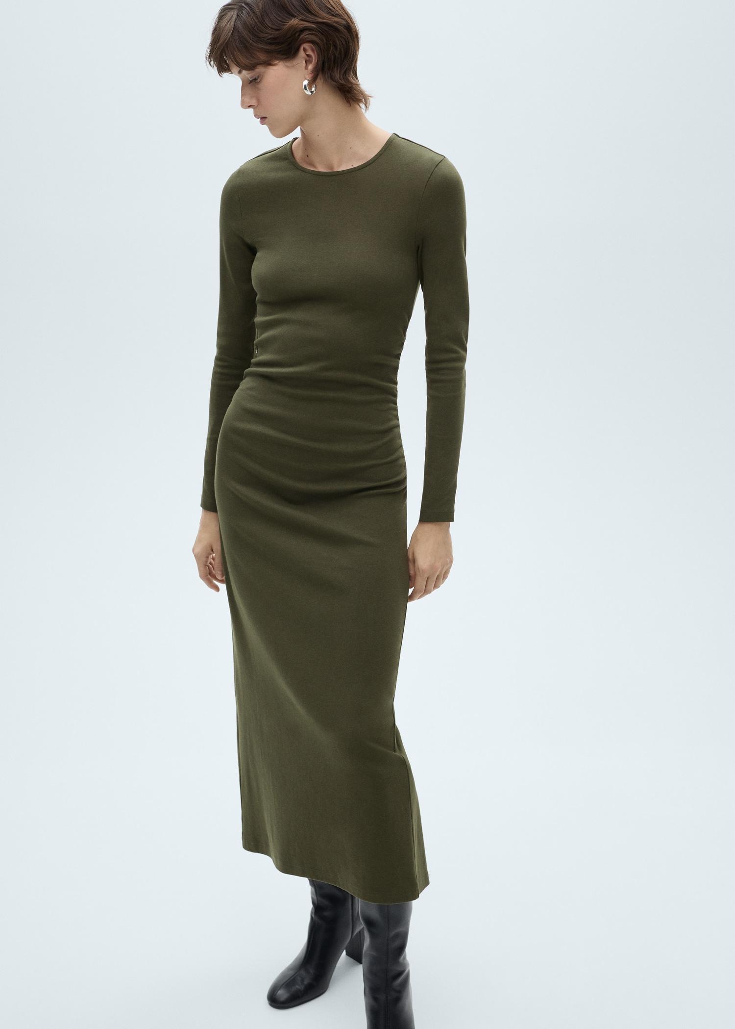 Cotton midi dress - Women | MANGO USA Product Image