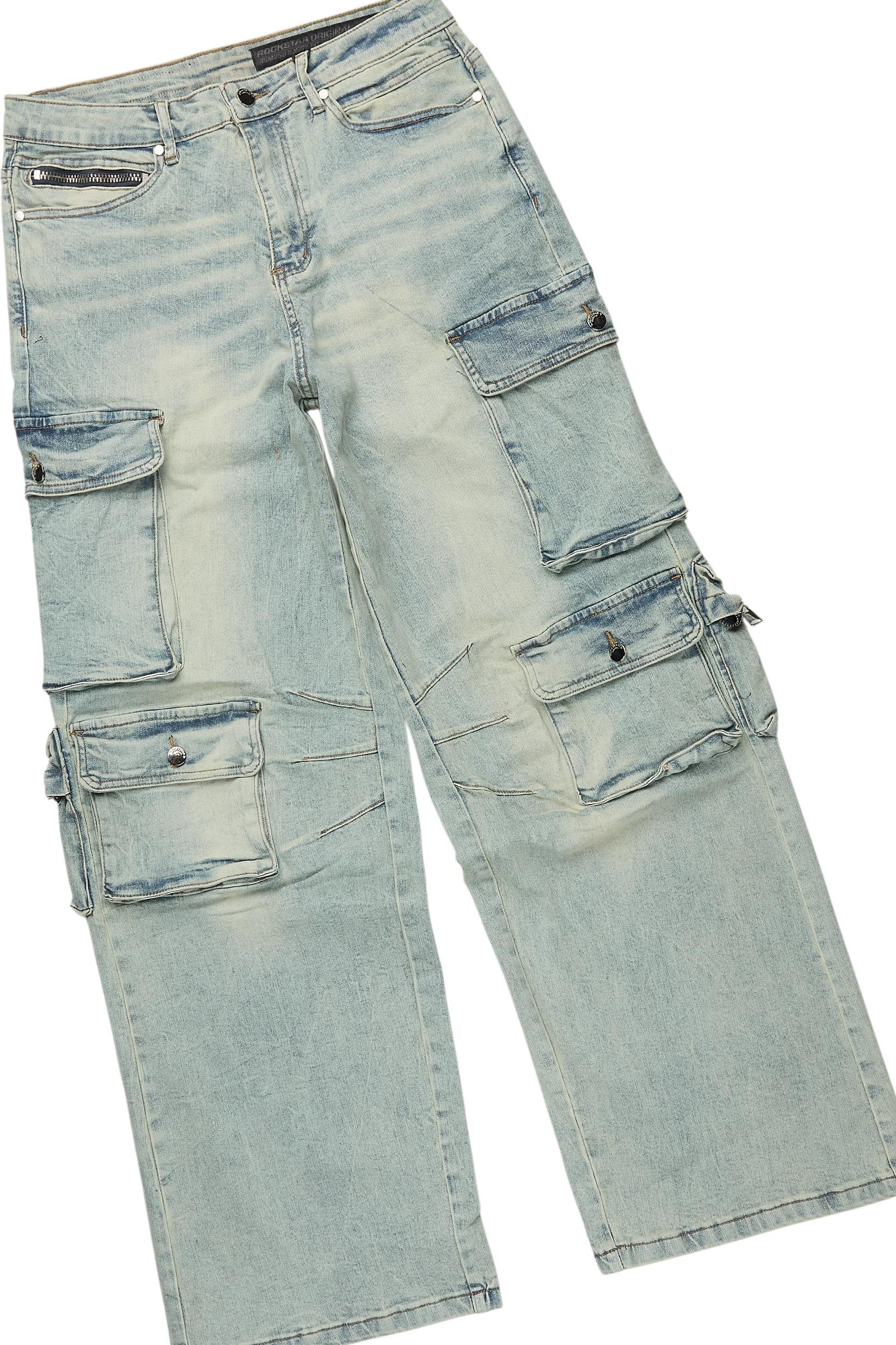 Tarl Beige/Blue T-Shirt/Baggy Fit Jean Bundle Male Product Image