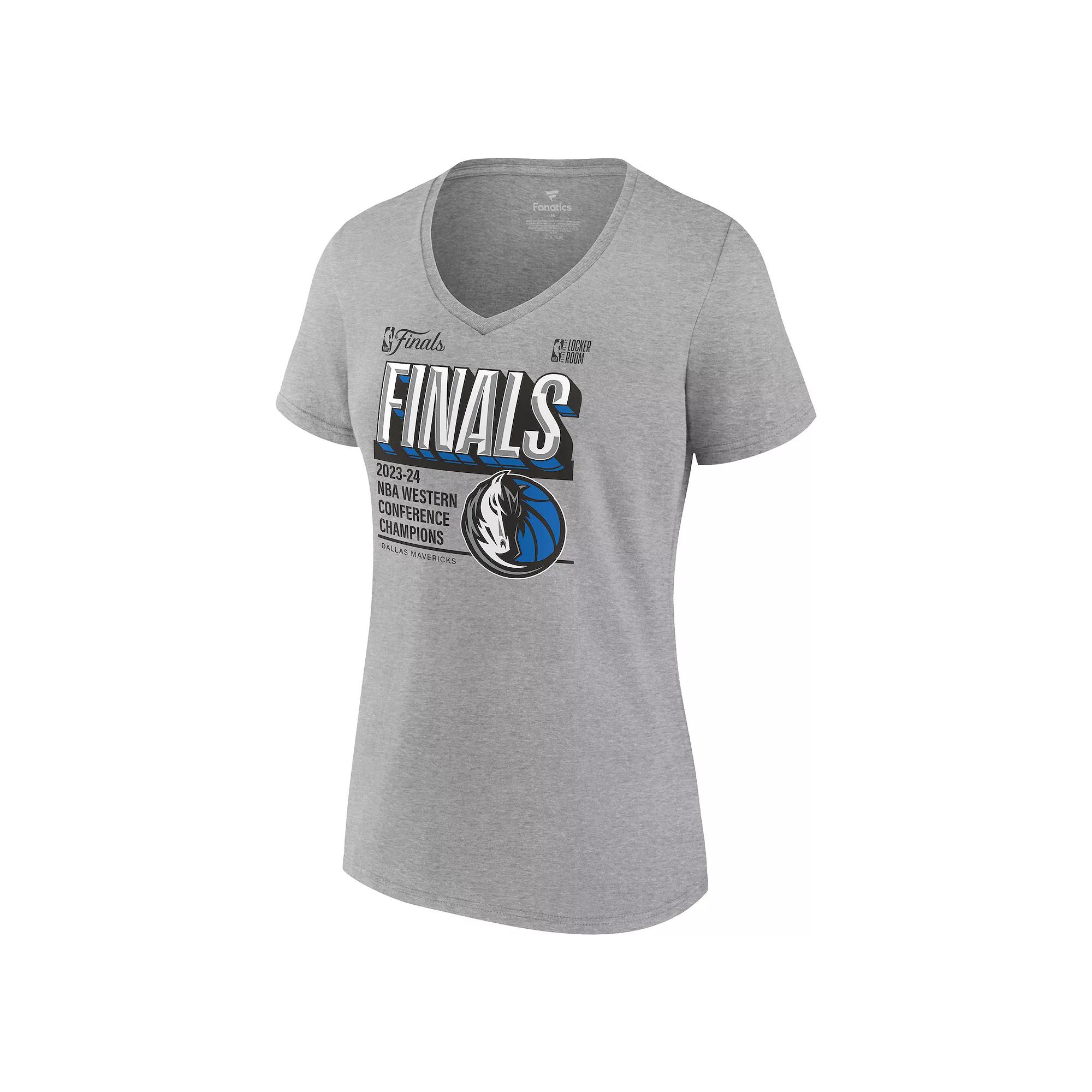 Women's NBA Dallas Mavericks Fanatics 2024 Western Conference Champions Locker Room Authentic T-Shirt, Size: XL, Silver Product Image